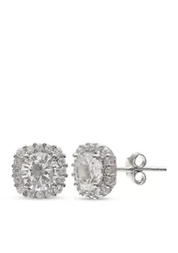 Pavé Cubic Zirconia Stud Earrings