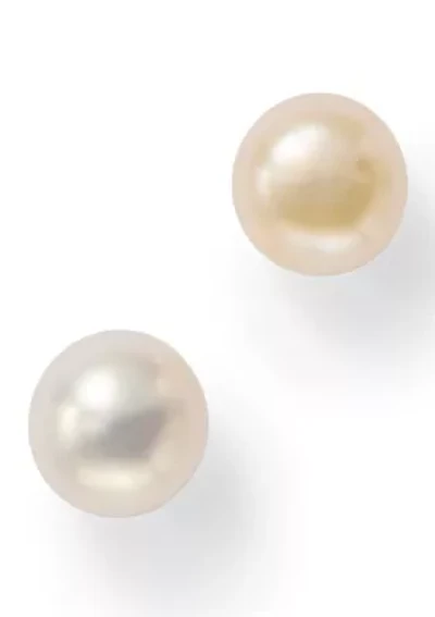 Small White Freshwater Pearl Stud Earrings 