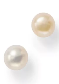 Small White Freshwater Pearl Stud Earrings 