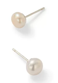 Small White Freshwater Pearl Stud Earrings 