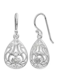Filigree Teardrop Earrings in Sterling Silver