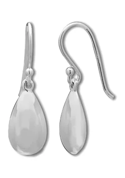 Tiny Bean Drop Earrings in Sterling Silver