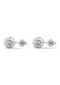 Sterling Silver Diamond Cut Ball Stud Earrings