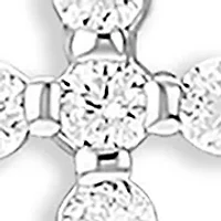 Sterling Silver CZ Cross Stud Earrings