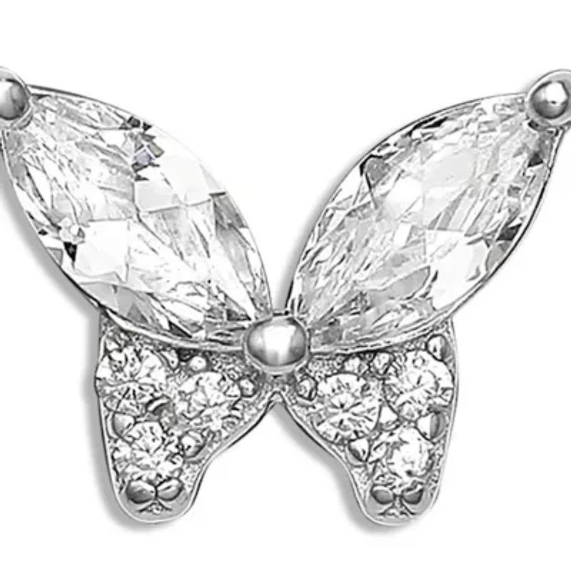 Cubic Zirconium Marquise Butterfly Stud Earrings