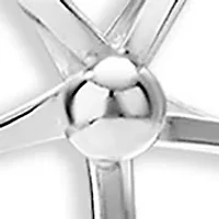Sterling Silver Wire Flower Drop Earrings