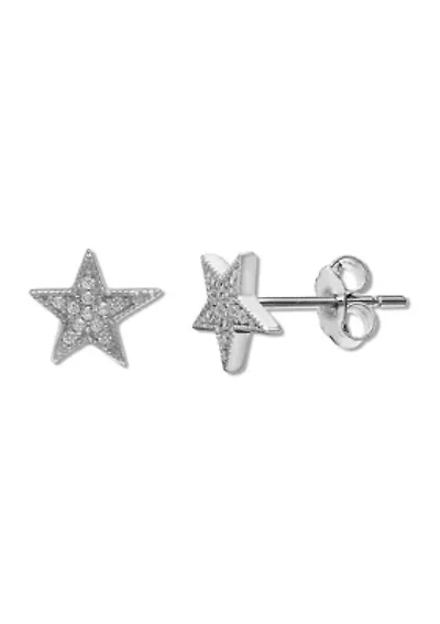 1/10 ct. t.w. Cubic Zirconia Star Stud Earrings in Sterling Silver