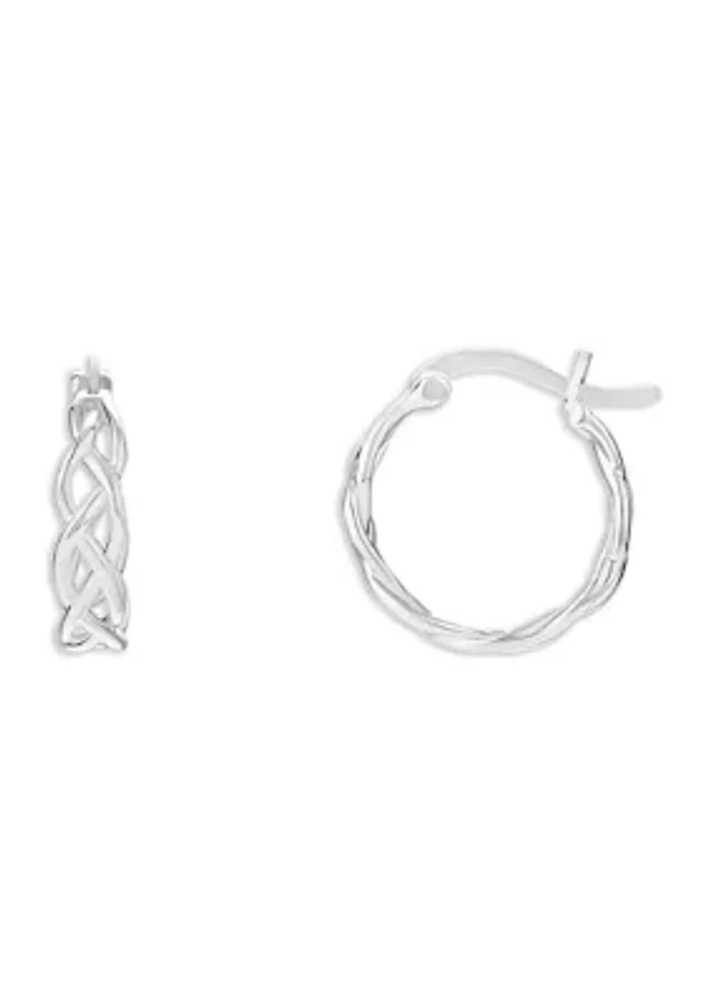 Sterling Silver Twisted Hoop Earrings