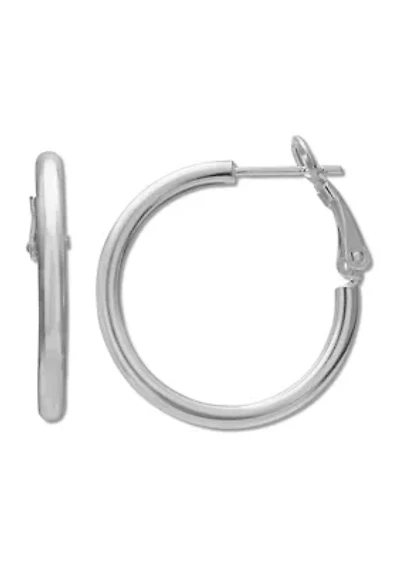 Polished Hoop Earrings in Sterling Silver