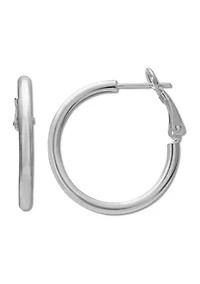 Polished Hoop Earrings in Sterling Silver