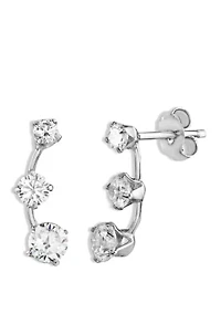 Cubic Zirconia Curved Post Earrings
