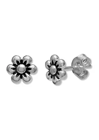 Oxidized Flower Stud Earrings 
