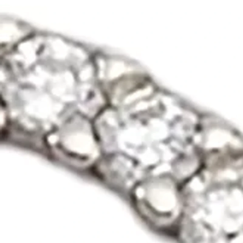 Polished Cubic Zirconia Open Circle Stud Earrings 