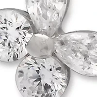 1/2 ct. t.w. Cubic Zirconia Hoop Drop Earrings in Sterling Silver