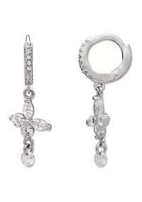 1/2 ct. t.w. Cubic Zirconia Hoop Drop Earrings in Sterling Silver