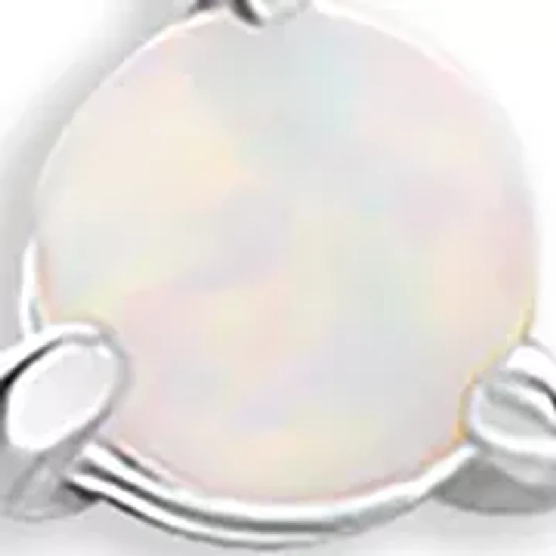 Sterling Silver 3 Millimeter Round Opal Stud Earrings