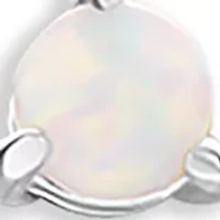 Sterling Silver 3 Millimeter Round Opal Stud Earrings