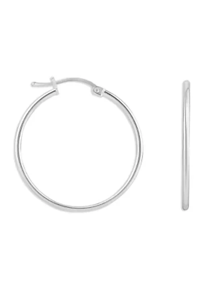 Sterling Silver Millimeter Hoop Earrings