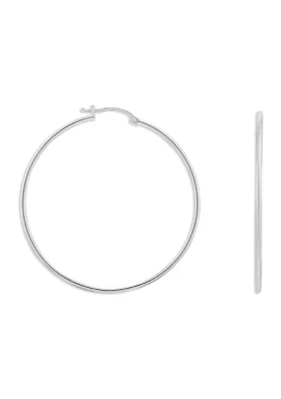 Sterling Silver 50 Millimeter Hoop Earrings