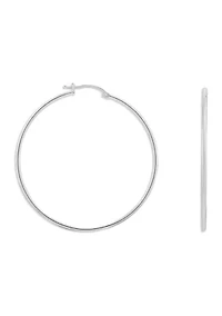 Sterling Silver 50 Millimeter Hoop Earrings