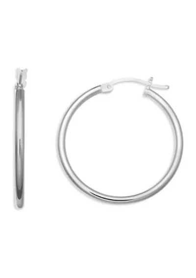 Sterling Silver 30 Millimeter Polished Hoop Earrings