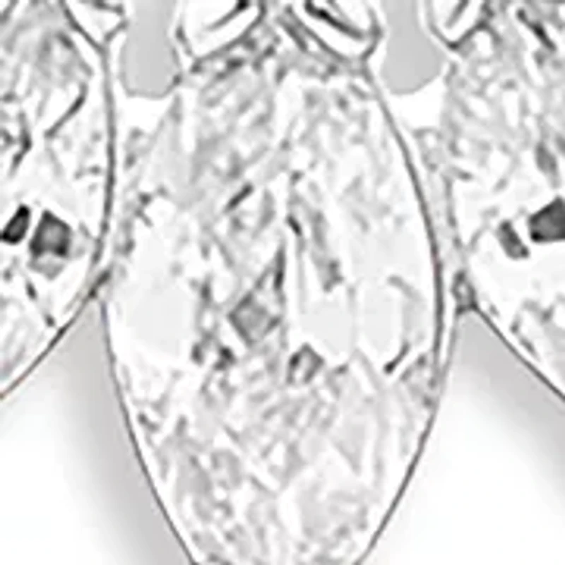 Sterling Silver Graduated Marquis CZ Stud Earrings