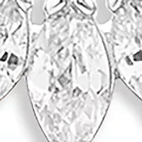Sterling Silver Graduated Marquis CZ Stud Earrings