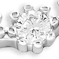 Sterling Silver Cubic Zirconia Curved Crawler Stud Earrings