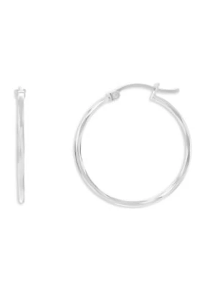 Sterling Silver Polished Twisted 25 Millimeter Hoop Earrings