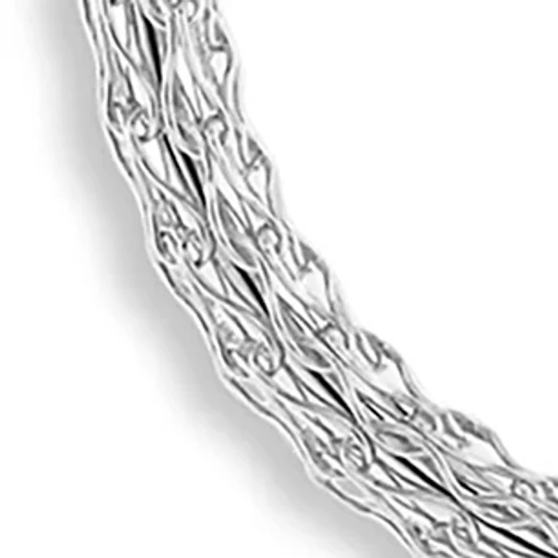 Sterling Silver 15 Millimeter Mesh Click Top Hoop Earrings