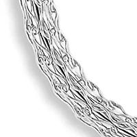Sterling Silver 15 Millimeter Mesh Click Top Hoop Earrings
