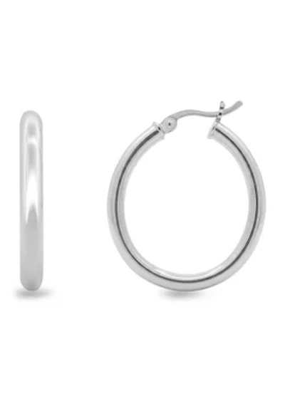 Sterling Silver Polished Oval Hoop Earrings