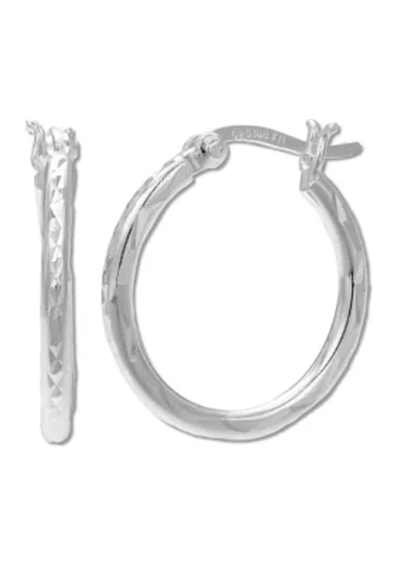 Click Top Hoop Earrings in Sterling Silver
