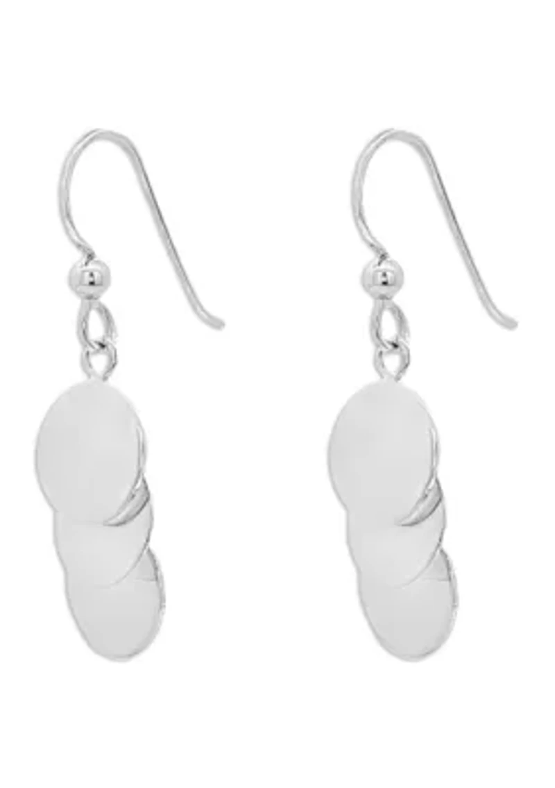 Multi Round Discs Drop Earrings in Sterling Silver