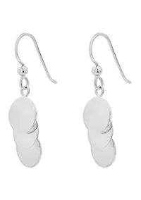 Multi Round Discs Drop Earrings in Sterling Silver 
