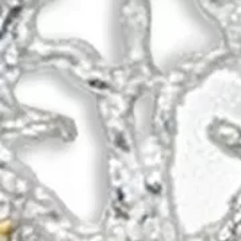 Two Tone Filigree Cross Drop Earrings in Sterling Silver 