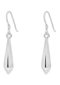 Polished Spear Shaped Drop Earrings in Sterling Silver 