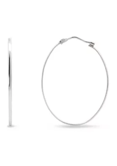 Sterling Silver Polished Oval Flat Earrings