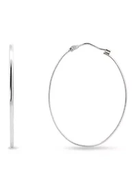 Sterling Silver Polished Oval Flat Earrings