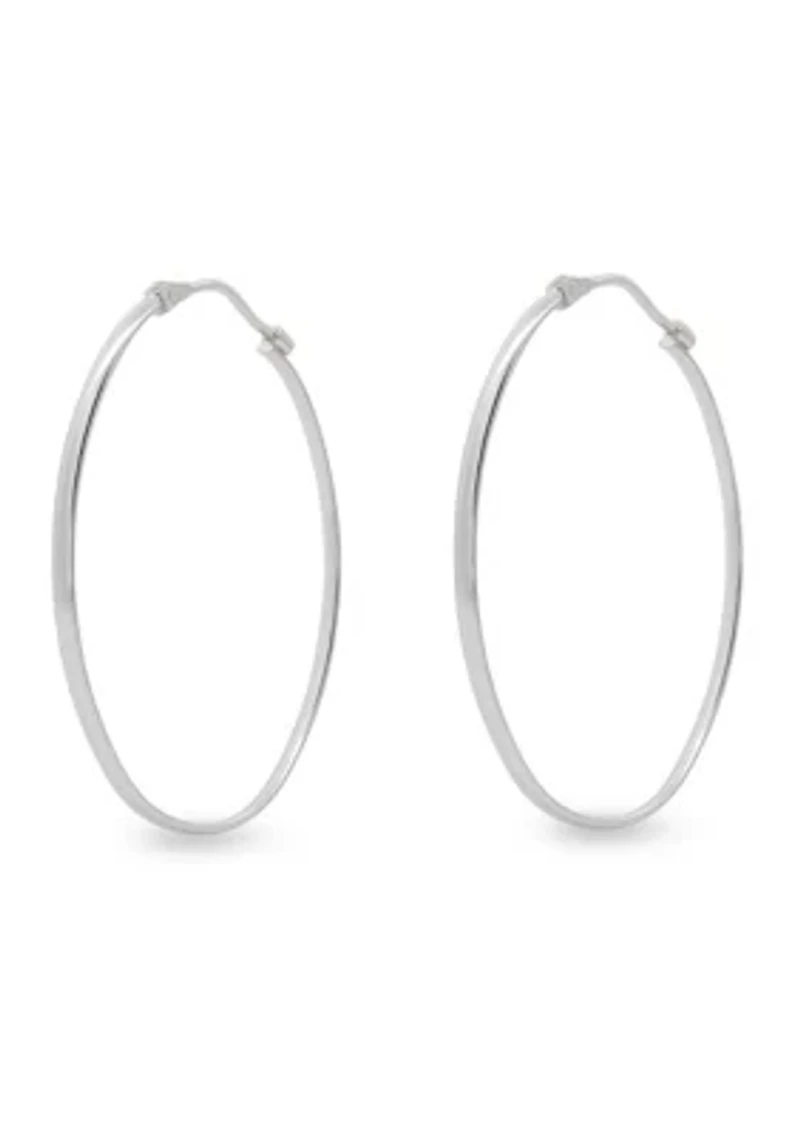 Sterling Silver Polished Oval Flat Earrings