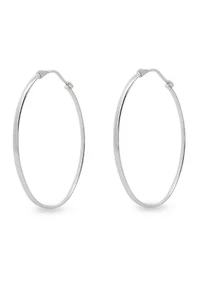 Sterling Silver Polished Oval Flat Earrings