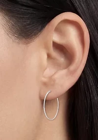 Sterling Silver Polished Oval Flat Earrings