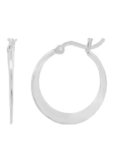 Sterling Silver 25mm Knife Edged Click Top Hoop Earrings