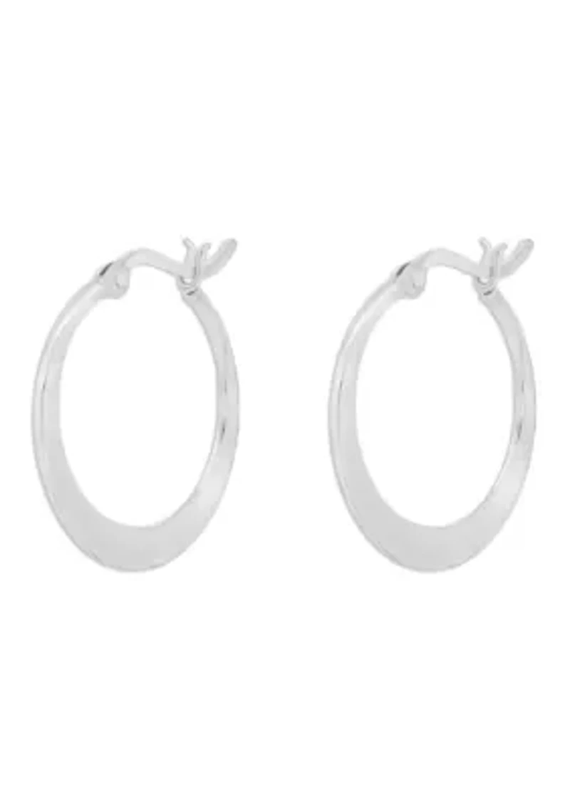 Sterling Silver 25mm Knife Edged Click Top Hoop Earrings