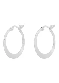 Sterling Silver 25mm Knife Edged Click Top Hoop Earrings
