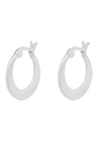 Sterling Silver Knife Edged Click Top Hoop Earrings