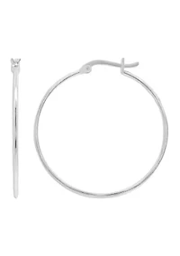 Sterling Silver Polished Wire Clicktop Hoop Earrings