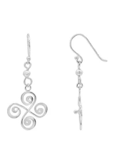 Multiple Swirl Drop Earrings in Sterling Silver 