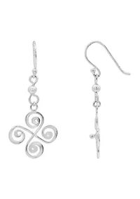 Multiple Swirl Drop Earrings in Sterling Silver 