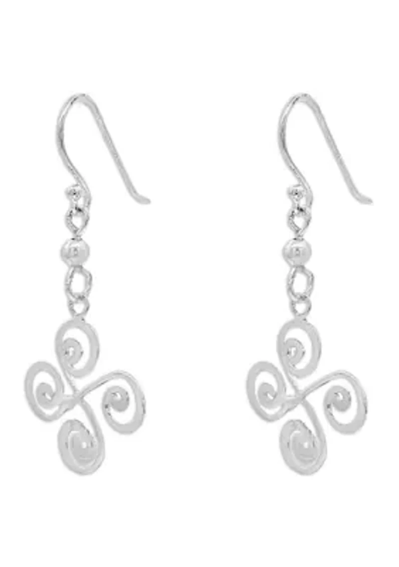 Multiple Swirl Drop Earrings in Sterling Silver 